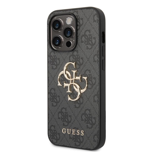 Apple iPhone 14 Pro Max Guess PU 4G Metal Logo etui (Brązowy) - GUHCP14X4GMGBR
