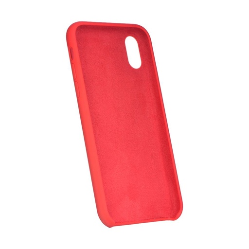 Apple iPhone X / iPhone XS silicone etui na plecki logo z wycięciem (Czerwony)