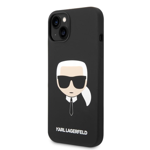 Apple iPhone 14 Karl Lagerfeld Liquid Silicone Karl Head etui (Czarny) – KLHCP14SSLKHBK