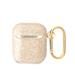 AirPods 1/2 Guess Glitter Flakes Metal Logo etui (Złoty) - GUA2HGGSHD
