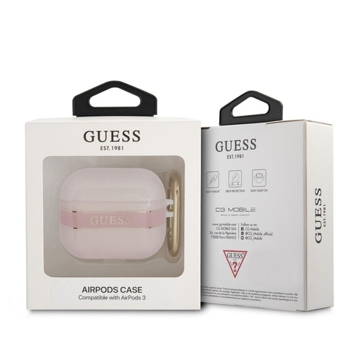AirPods 3 Guess TPU Printed Stripe etui (Różowy) – GUA3HHTSP