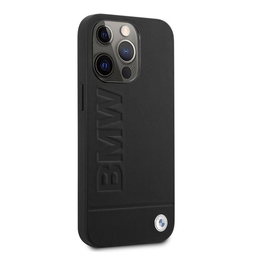 Apple iPhone 14 Pro BMW Leather Hot Stamp etui (Czarny) - BMHCP14LSLLBK