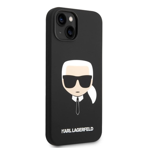 Apple iPhone 14 Karl Lagerfeld MagSafe Compatible Liquid Silicone Karl Head etui (Czarny) – KLHMP14SSLKHBK