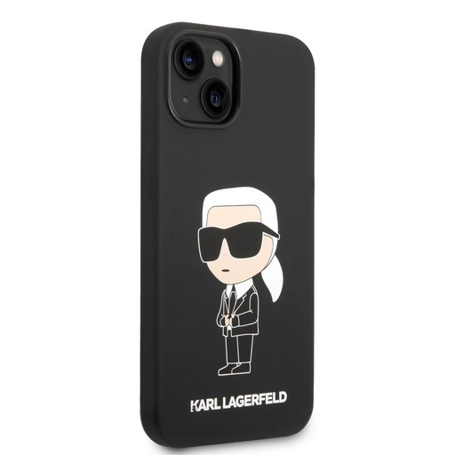 Apple iPhone 14 Karl Lagerfeld Liquid Silicone Ikoniczny NFT etui (Czarny) – KLHCP14SSNIKBCK