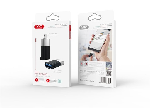 XO NB149-G USB 2.0–micro USB przejściówka adapter (Czarny)
