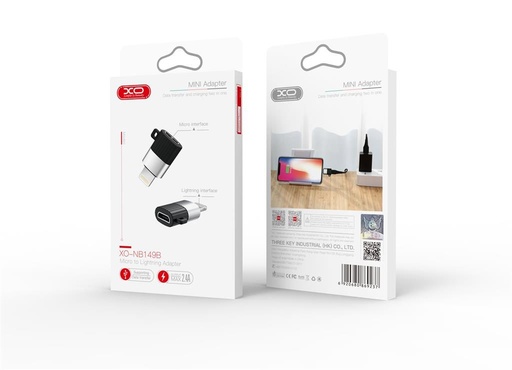 XO NB149-B micro USB–Lightning przejściówka adapter (Czarny)