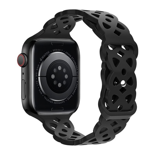 Apple Watch 42 / 44 / 45 / 49 mm Hoco WA09 rhombus elastyczny pasek czarny
