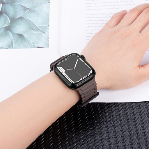 Apple Watch 38 / 40 / 41 mm Hoco WA06 elastyczny magnetyczny silikonowy pasek kawowy czarny