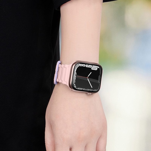 Apple Watch 42 / 44 / 45 / 49 mm Hoco WA06 elastyczny magnetyczny silikonowy pasek fioletowy