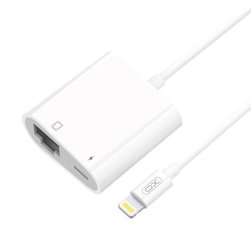 XO GB009 sieciowy adapter (Biały) – Lightning–Ethernet złącze