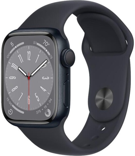 Apple Watch Series 8 GPS 45MM głęboka czerń etui aluminiowe głęboka czerń pasek sportowy (MNP13CM/A)