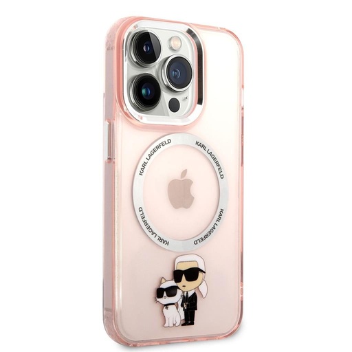 Apple iPhone 14 Pro Karl Lagerfeld MagSafe Compatible IML Karl and Choupette NFT etui (Różowy) – KLHMP14LHNKCIP