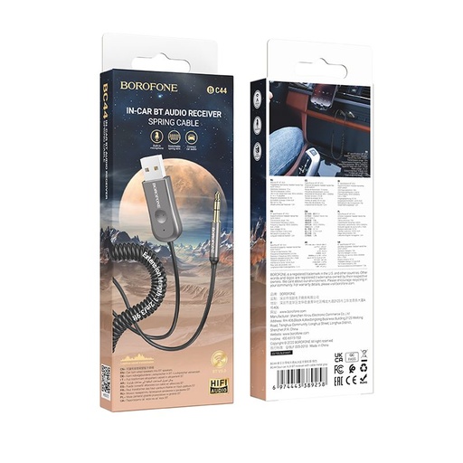 Borofone BC44 bluetooth adapter USB-A-Jack 3,5mm szary