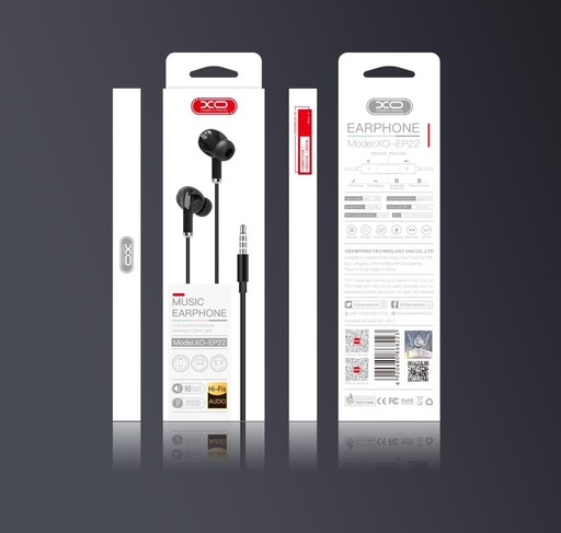 XO EP22 headset (jack 3,5mm) czarny