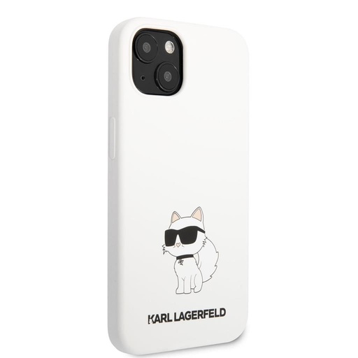 Apple iPhone 13 Karl Lagerfeld Liquid Silicone Choupette NFT etui (Biały) – KLHCP13MSNCHBCH