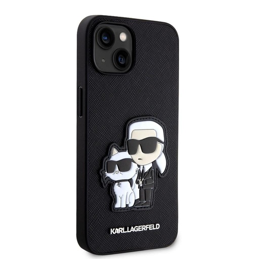 Apple iPhone 13 Karl Lagerfeld PU Saffiano Karl and Choupette NFT etui (Czarny) – KLHCP13MSANKCPK