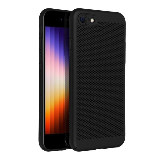 Apple iPhone 7 / iPhone 8 / iPhone 8 / iPhone SE 2020 / iPhone SE 2022 Breezy perforowany plastik etui na plecki (Czarny)