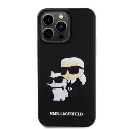 Apple iPhone 15 Pro Max Karl Lagerfeld 3D Karl & Choupette etui (Czarny) – KLHCP15X3DRKCNK