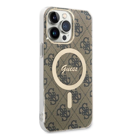 Apple iPhone 15 Pro Max Guess IML 4G MagSafe etui (Brązowy) - GUHMP15XH4STW