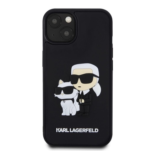 Apple iPhone 15 Karl Lagerfeld 3D Karl & Choupette etui (Czarny) – KLHCP15S3DRKCNK