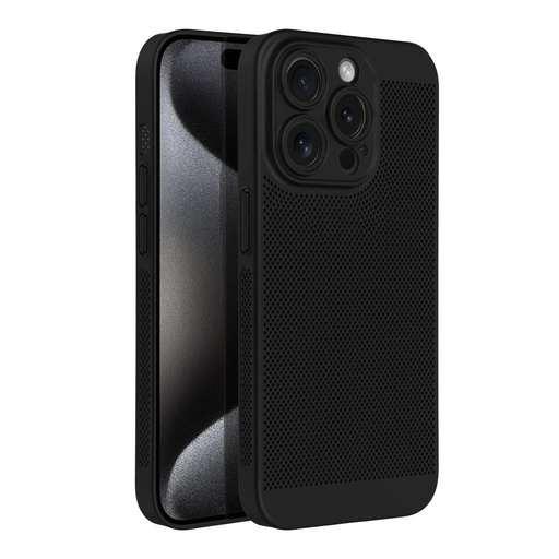 Apple iPhone 15 Pro Breezy perforowany plastik etui na plecki (Czarny)