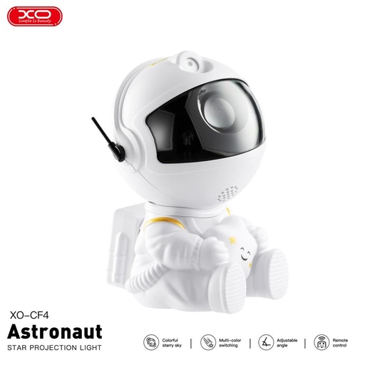 XO CF4 Projektor lampa Astronaut, biały