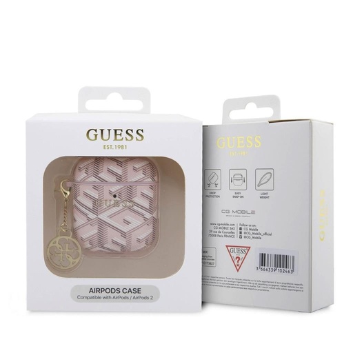 Guess PU G Cube Charm etui AirPods 1/2 (Różowy) - GUA2PGCE4CP