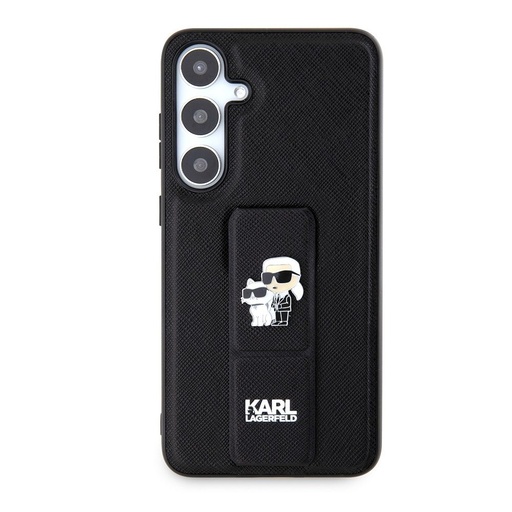 Samsung Galaxy S24+ Karl Lagerfeld Saffiano Grip Stand Metal Logo etui (Czarny) – KLHCS24MGSAKCPK