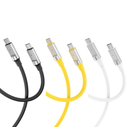 XO NB-Q252B USB-C–USB-C kabel do transmisji danych (Czarny) – 60W, miękki silikonowy pokrycie