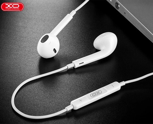 XO S31 przewodowy jack 3,5mm stereo słuchawki (Biały) – z przyciskiem sterującym