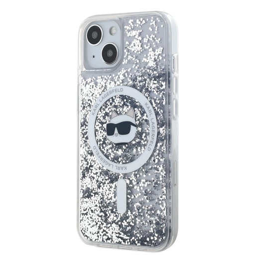 Apple iPhone 15 Karl Lagerfeld Liquid Glitter Choupette Head MagSafe etui (Przezroczysty) – KLHMP15SLGCHSGH