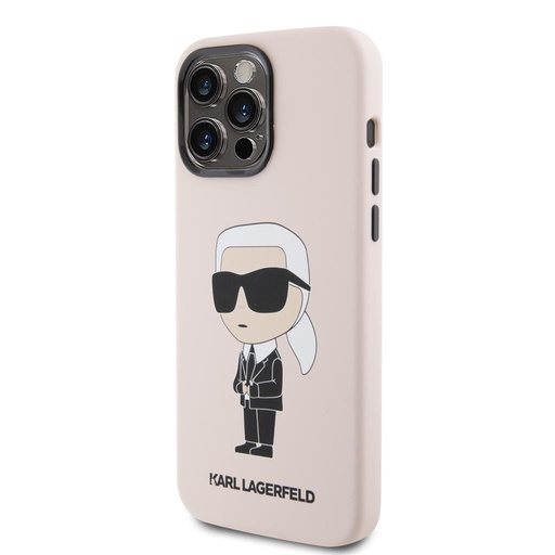Apple iPhone 15 Pro Karl Lagerfeld Ikoniczny NFT Silicon etui (Różowy) – KLHCP15LSNIKBCP