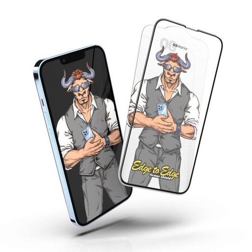 Samsung Galaxy A15 4G / Galaxy A15 5G OX Warrior Mr. Gentleman big arc wytrzymały szkło hartowane Przezroczysty Czarny Ramka