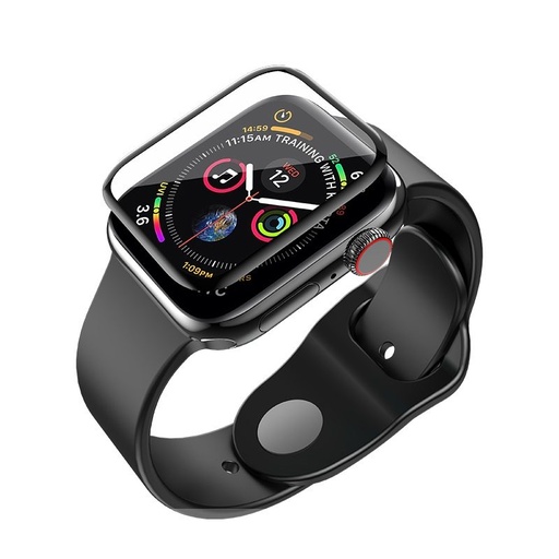 Apple Watch Series 1/2/3/4/5(42/44mm) ochrona ekranu szkło, czarny
