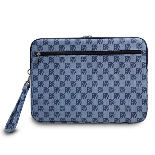 DKNY PU Leather Checkered Pattern and Stripe Laptop etui 13" - 14" (Niebieski) - DKCS14PVSHLB)