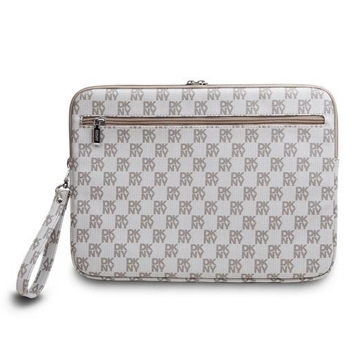 DKNY PU Leather Checkered Pattern and Stripe Laptop etui 13" - 14" (Beżowy - DKCS14PVSHLE)