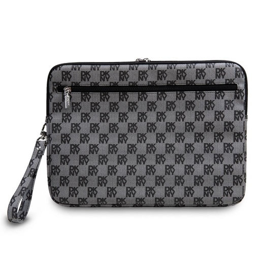 DKNY PU Leather Checkered Pattern and Stripe Laptop etui 13" - 14" (Czarny - DKCS14PVSHLK)