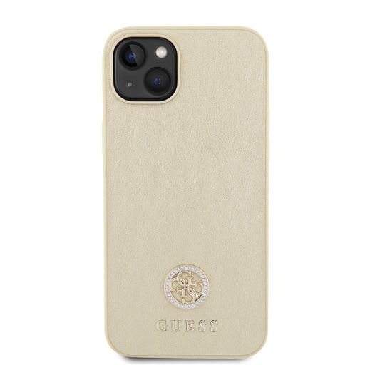 Apple iPhone 15 Guess PU 4G Strass Metal Logo etui (Złoty) - GUHCP15SPS4DGPD