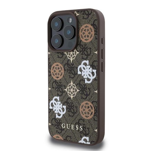 Apple iPhone 16 Pro Guess PU 4G Peony MagSafe etui (Brązowy) - GUHMP16LP4PWPW