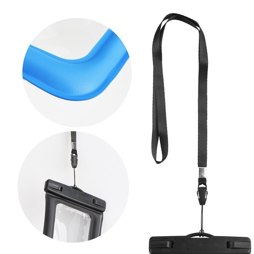 Uniwersalny rozmiar 70x160mm AIRBAG plastik z zamkiem wodoodporny etui (Niebieski)