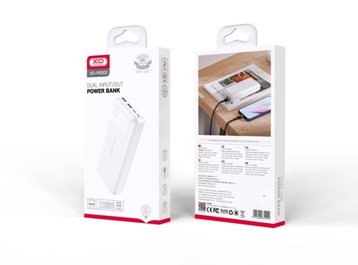 XO PB302 power bank 20000 mAh (Biały) – cyfrowy ekran