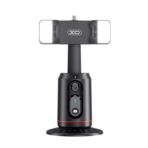 XO SS16 AI Bluetooth kijek do selfie (Czarny) – dwa LED światło, śledzenie twarzy, automatyczny sterowanie