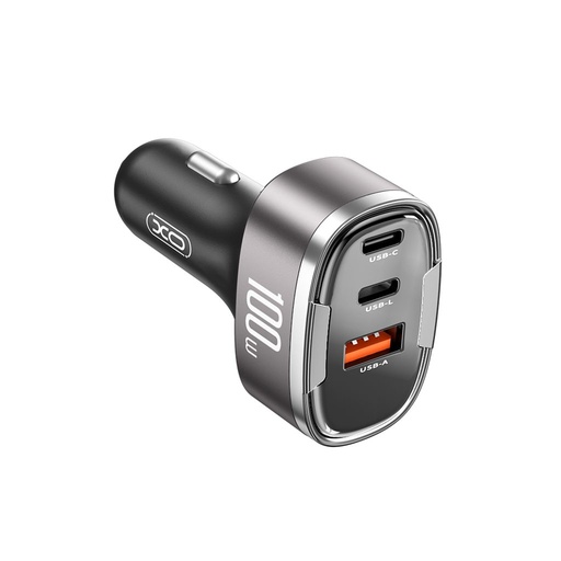 XO CC61 samochodowy szybka ładowarka 2 PD + QC 3.0 ze złączem 100W (Czarny)