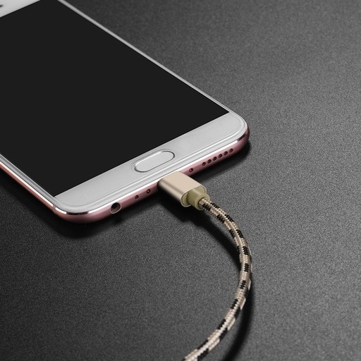 Borofone BX24 microUSB kabel, tkanina, 1m, złoty
