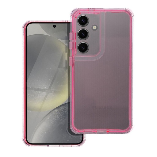 Samsung Galaxy S25 Matrix Przezroczysty silikonowy etui na plecki (Różowy)