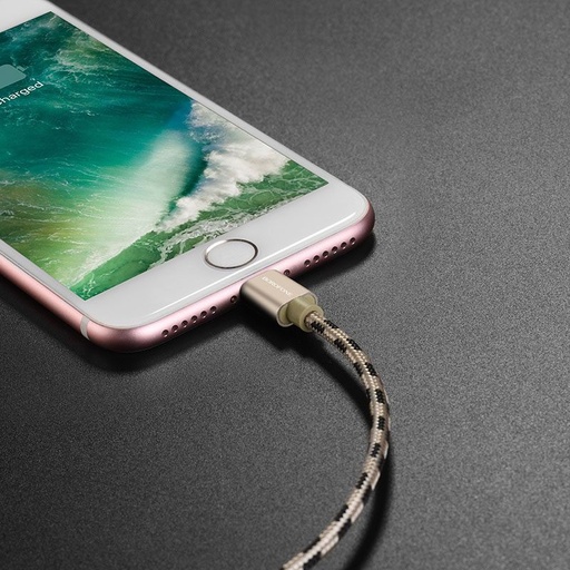 Borofone BX24 lightning kabel, tkanina, 1m, złoty