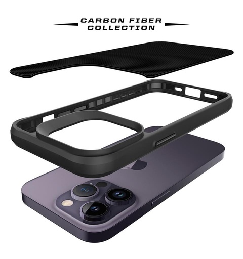 Apple iPhone 14 Pro TOKO Carbon fiber etui na plecki (Czarny)