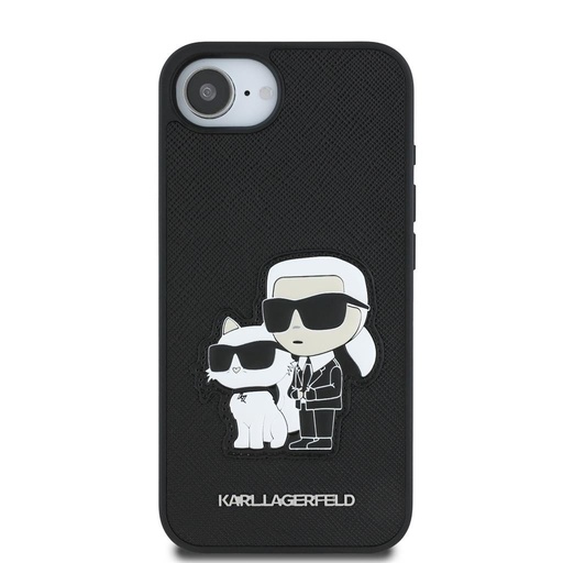 Apple iPhone 16e Karl Lagerfeld PU Saffiano Karl and Choupette etui (Czarny) – KLHCPSE4SANKCPK