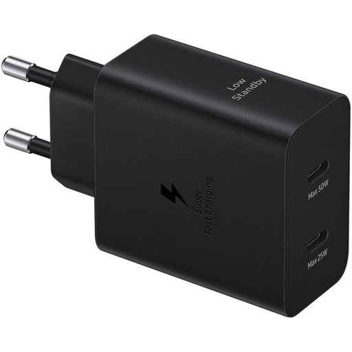 Samsung PD Dual USB-C sieciowy szybka ładowarka 50W + USB-C kabel (Czarny)