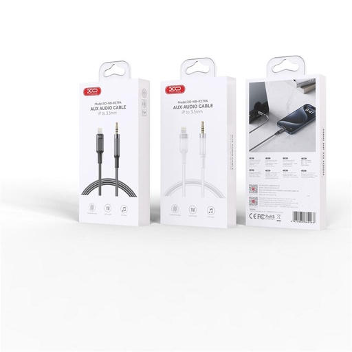 XO NB-R279A Lightning – 3,5 mm audio kabel (Biały) – 1,0 m